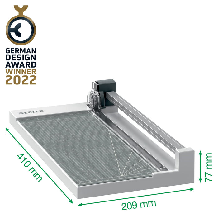 Leitz Precision Home Office Paper Trimmer 9026 A4 305 mm Retractable Rotary Bypass Blade Straight Cut Grey 10 Sheets