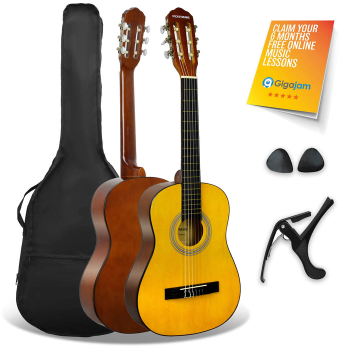 3rd Avenue Rocket Classical Guitar 1/2 Size Natural Set