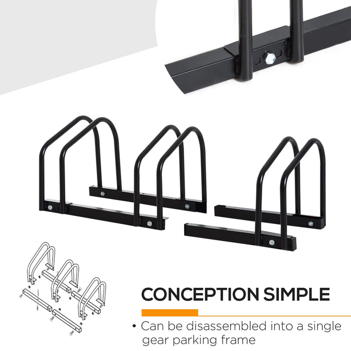 HOMCOM Bike Parking Rack, 95Lx33Wx27H cm, Steel-Black