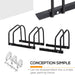 HOMCOM Bike Parking Rack, 95Lx33Wx27H cm, Steel-Black