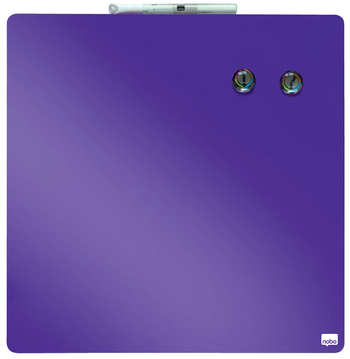 Nobo Mini Wall Mountable Magnetic Whiteboard Tile 1903897 Lacquered Steel Frameless 360 mm x 360 mm Purple