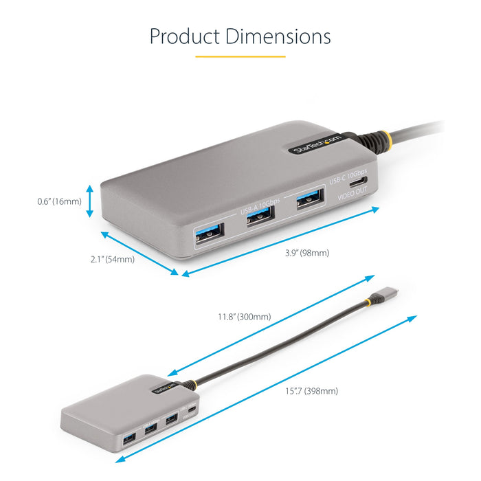 StarTech.com 4 Port USB-C Hub with USB-C Video Output
