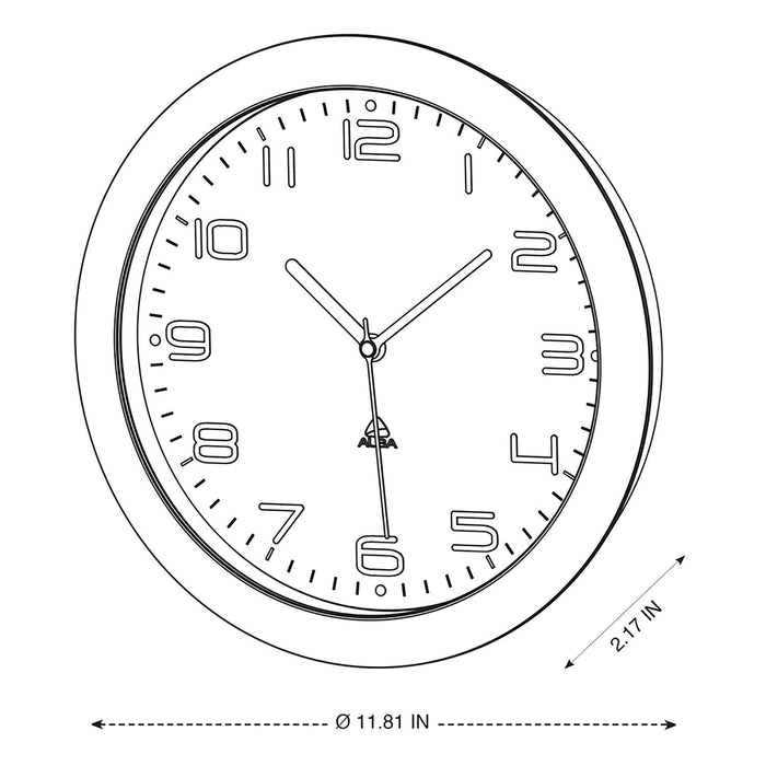 Alba Analog Wall Clock HORNEW P 30 x 5.5cm Prune