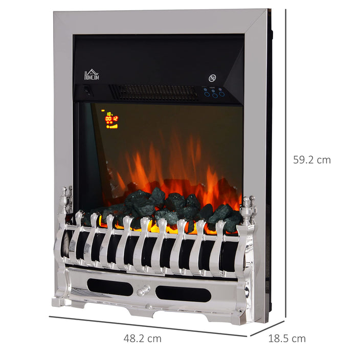 HOMCOM Modern Electric Fireplace Silver
