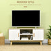 HOMCOM TV Stand Particle Board, Pine Wood Natural wood finish 120 x 40 x 55 cm