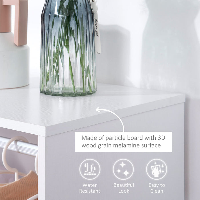 HOMCOM Wardrobe Aluminium, Particle Board White 40 x 60 x 128 cm