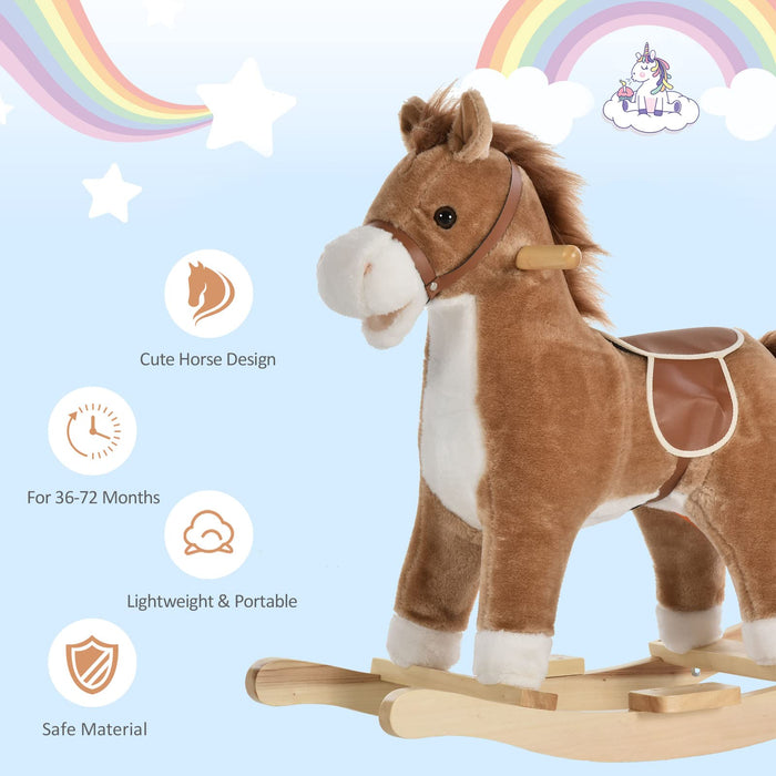 HOMCOM Rocking Horse 330-109BN 610 mm 325 mm 650 mm Brown