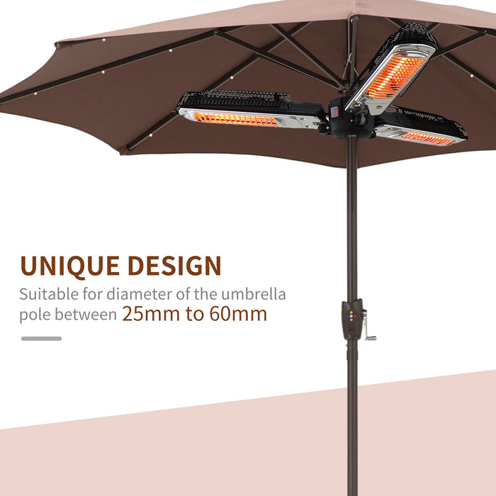 OutSunny Electric Outdoor Heater Black 180 cm