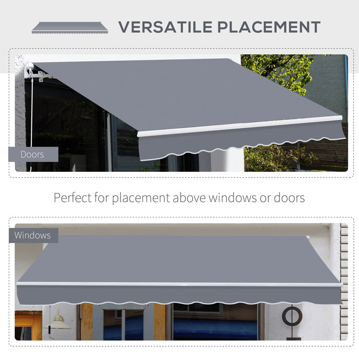 OutSunny Manual Retractable Awning, size (4m x3m)-Grey