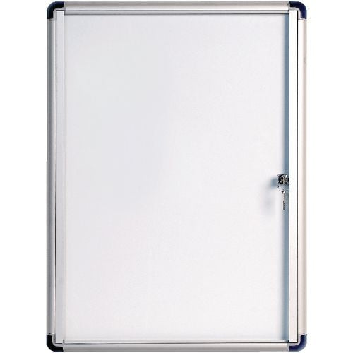 Bi-Office Enclore Indoor Budget Lockable Notice Board Magnetic 2 x A4 Wall Mounted 52.7 (W) x 35.4 (H) cm White