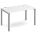 Dams International Rectangular Starter Unit Single Desk with White Melamine Top and Silver Frame 4 Legs Connex 1200 x 800 x 725mm