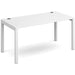 Dams International Rectangular Starter Unit Single Desk with White Melamine Top and White Frame 4 Legs Connex 1400 x 800 x 725mm