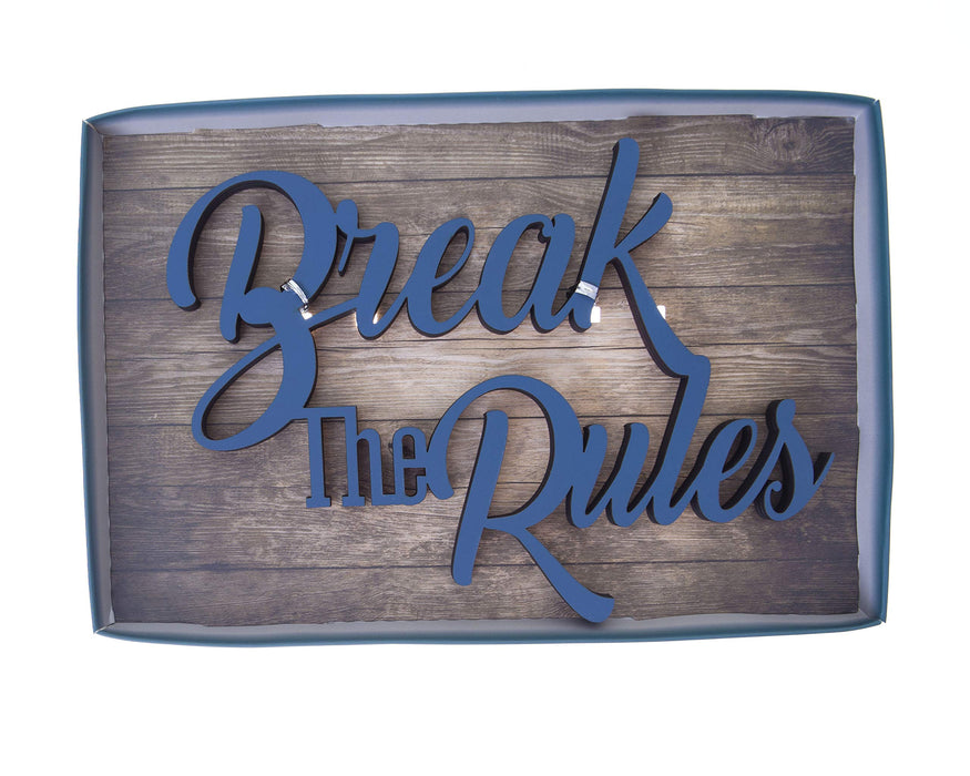 Boxer Gifts: Break The Rules Wooden Plaque Sign
