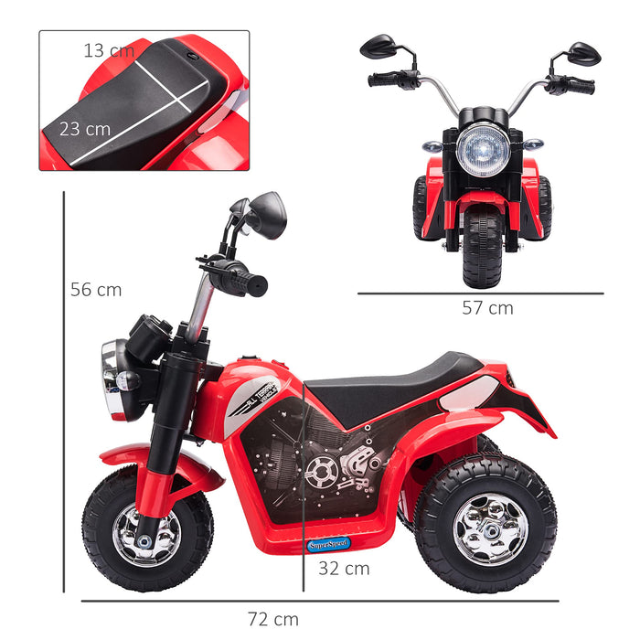 HOMCOM Electric Motorcycle with 3 Wheels, Red
