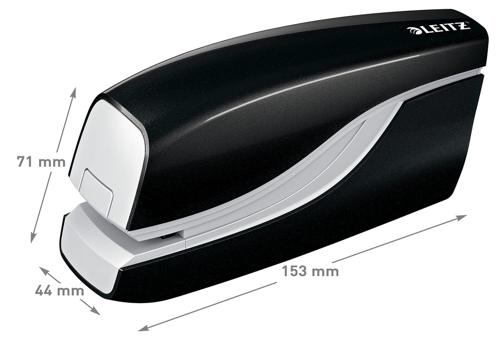 Leitz NeXXt WOW Electric Stapler 5566 Half Strip Black 10 Sheets E1 Metal, Plastic