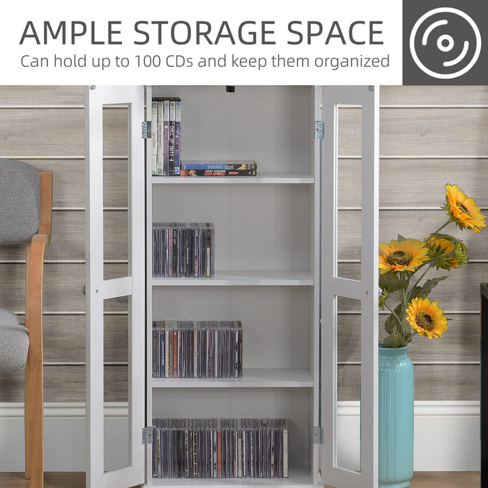 HOMCOM Storage Unit MDF (Medium-Density Fibreboard) White 45.7 x 25 x 103.4 cm