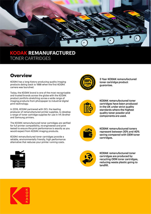 Kodak Remanufactured Toner Cartridge Compatible with HP 410A CF410A Black