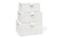 ARPAN Storage Basket Plastic White 36 x 28 x 18.5 cm Set of 3
