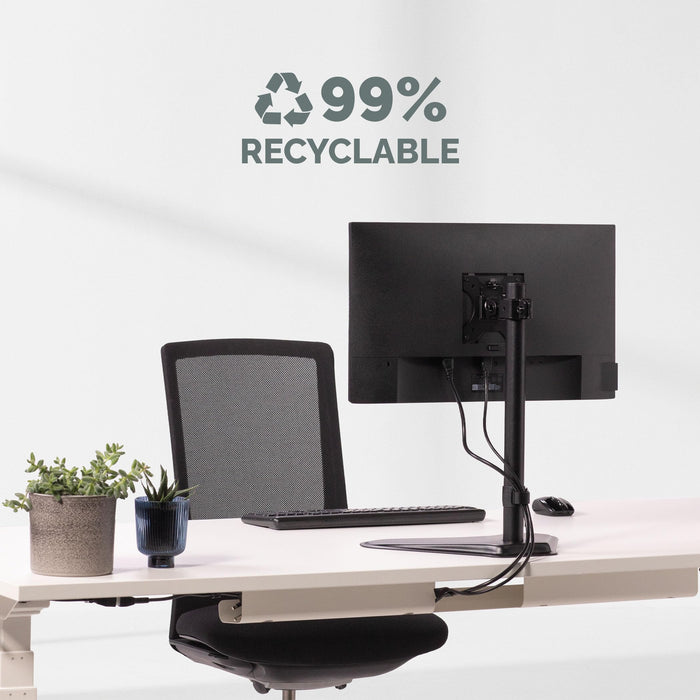 Fellowes Freestanding Single Monitor Arm Height Adjustable 280 x 726 x 465mm 32" Black