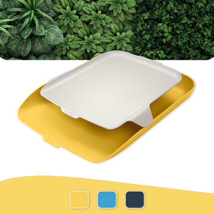 Leitz Cosy Letter Tray 5259 With Desk Organiser A4 Yellow 27.4 x 39.1 x 6.2 cm