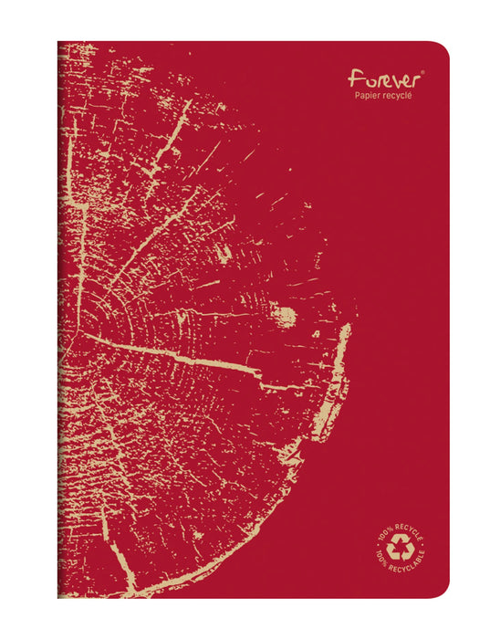 Clairefontaine Forever Recycled A4 Stapled Notebooks 120 Pages 90gsm Feint Ruled Paper Assorted Colours (Pack 5) - 68466C