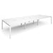 Dams International Rectangular Triple Back to Back Desk with White Melamine Top and White Frame 4 Legs Adapt II 4200 x 1600 x 725 mm