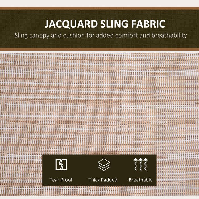 OutSunny 3 Seater Swing Bench Thick Padded Beige