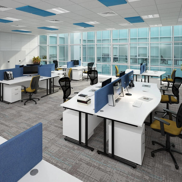 Dams International Left Hand Ergonomic Desk MC16ELWHGO 1,600 x 1,200 x 725 mm