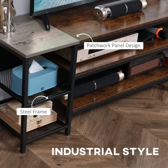 HOMCOM TV Stand Particle Board,Steel Grey 140 x 40 x 50 cm