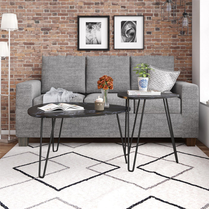 Novogratz Accent tables 7021899COMNUK Black Marble 830.6 (W) x 835.7 (D) x 574 (H) mm