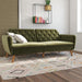 Novogratz 3 Seat Sofa GREEN Velvet 2,108.20 (W) x 850.90 (D) x 825.50 (H) mm