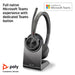 POLY Voyager V4320-M UC USB-C Bluetooth Wireless Headset and Charging Stand