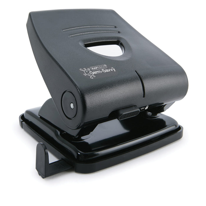 Rapesco Germ-Savvy Antibacterial 827-P 2-Hole Punch, 30 sheets, Black
