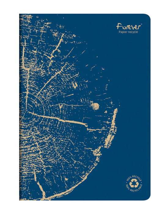 Clairefontaine Forever Recycled A4 Stapled Notebooks 120 Pages 90gsm Feint Ruled Paper Assorted Colours (Pack 5) - 68466C