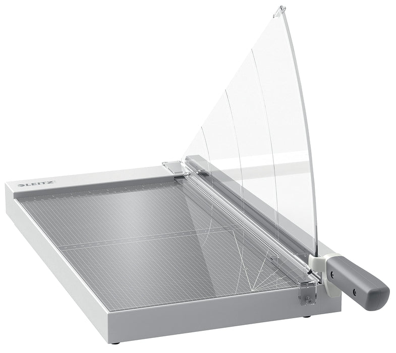 Leitz Precision Office Guillotine Paper Cutter 9022 A3 420 mm Steel Blade Premium Glass Bed EdgeGlow Light Grey 15 Sheets