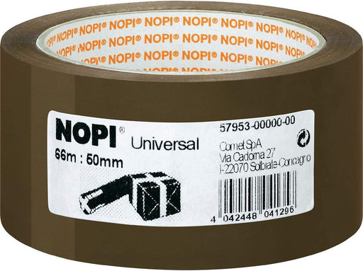 Nopi Packaging Tape Brown 50 mm (W) x 66 m (L) Polypropylene Universal