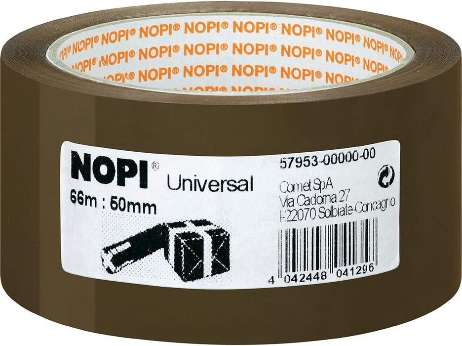 Nopi Packaging Tape Brown 50 mm (W) x 66 m (L) Polypropylene Universal