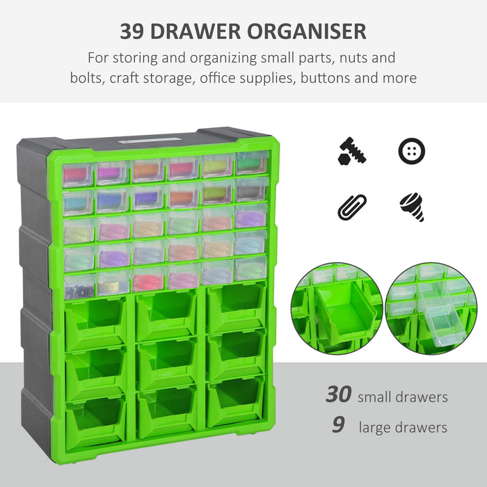 DURHAND Organiser B40-020 Polypropylene Green 380 mm x 160 mm x 475 mm