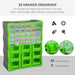 DURHAND Organiser B40-020 Polypropylene Green 380 mm x 160 mm x 475 mm