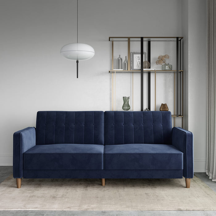 DOREL HOME 3 Seat Sofa BLUE Velvet 2,070.10 (W) x 863.30 (D) x 863.30 (H) mm