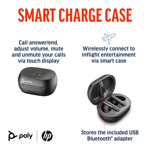 POLY Voyager Free 60 Plus Microsoft Teams Wireless Earbuds with Smart Charging Case