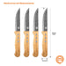 MasterChef Steak Knife Set Stainless Steel, Acacia Wood Brown, Silver 12.5 cm