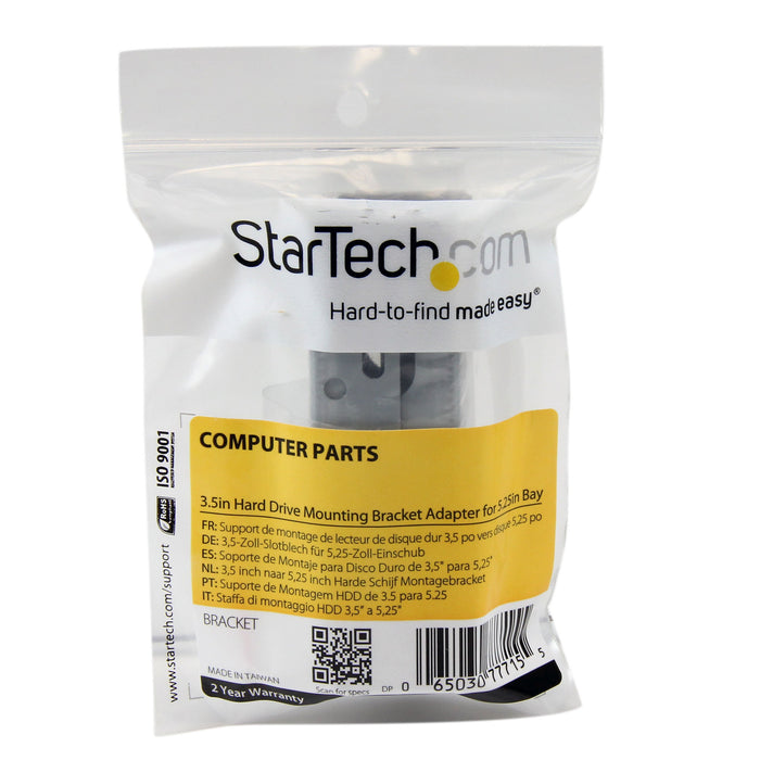 StarTech.com 3.5 Inch Universal Hard Drive Mounting Bracket Adapter for 5.25 Inch Bay