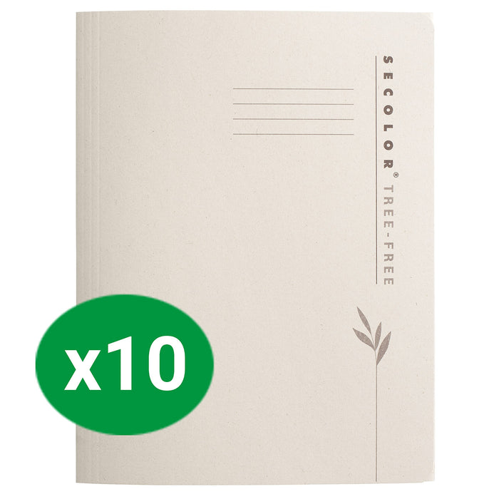 Djois Tree-Free Clip File Cream A4+ Cardboard 225 gsm 250 x 310 mm Pack of 10