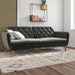 Novogratz 3 Seat Sofa GREY Velvet 2,108.20 (W) x 850.90 (D) x 825.50 (H) mm