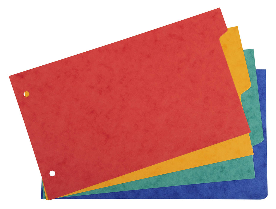 Exacompta Dividers Special format Assorted Multicolour 4 Part Mottled Pressboard 2 Holes 704E Pack of 10