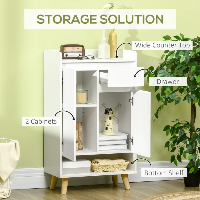 HOMCOM Storage Cabinet 838-254V00WT Particleboard, Pine Wood