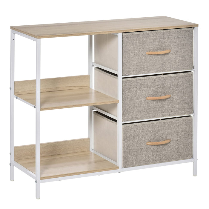 HOMCOM Storage Chest Steel, PL (Polyester), MDF (Medium-Density Fibreboard) Beige 2.9 x 8 x 7.1 cm