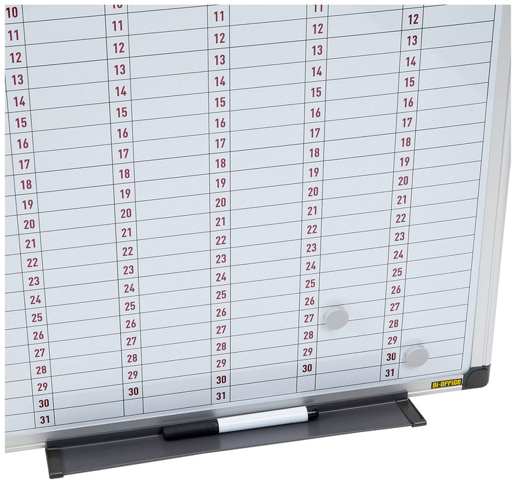 Bi-Office Annual Planner Magnetic 90 (W) x 60 (H) cm Multicolour