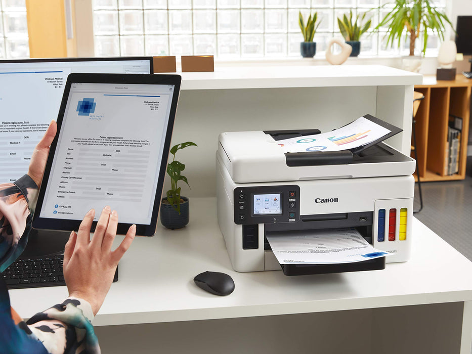 Canon Maxify GX6050 A4 Inkjet Multifunction Printer 3-in-1 A4 White